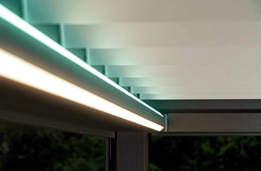 LED-/RGB-Beleuchtung - Ausstattungsextras von Lamellendächern